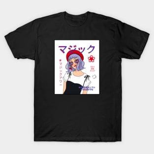 Cherry Anime Pop Star Magazine Cover T-Shirt